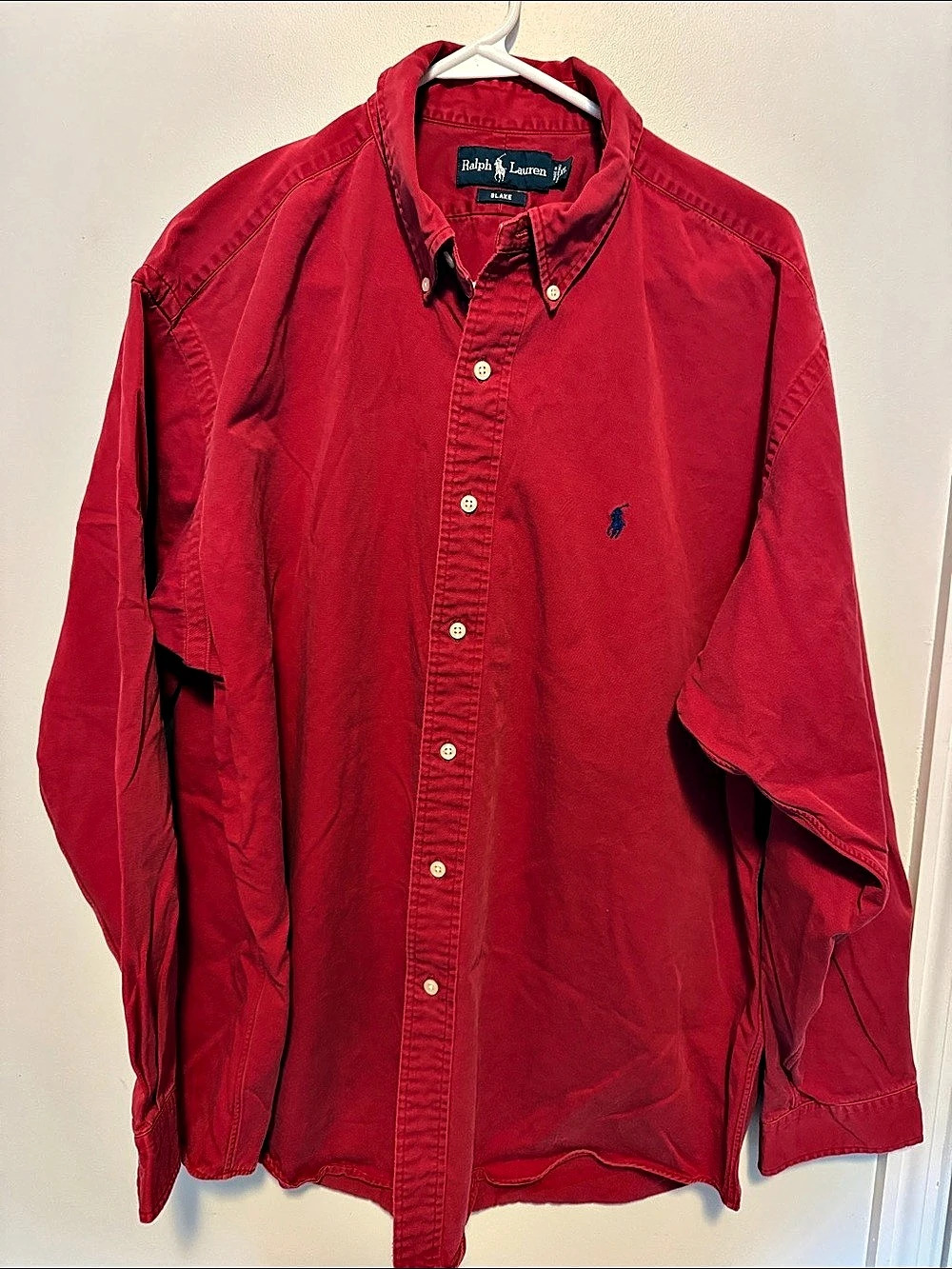 Ralph Lauren Blake Men's Cotton Button Down Red XL